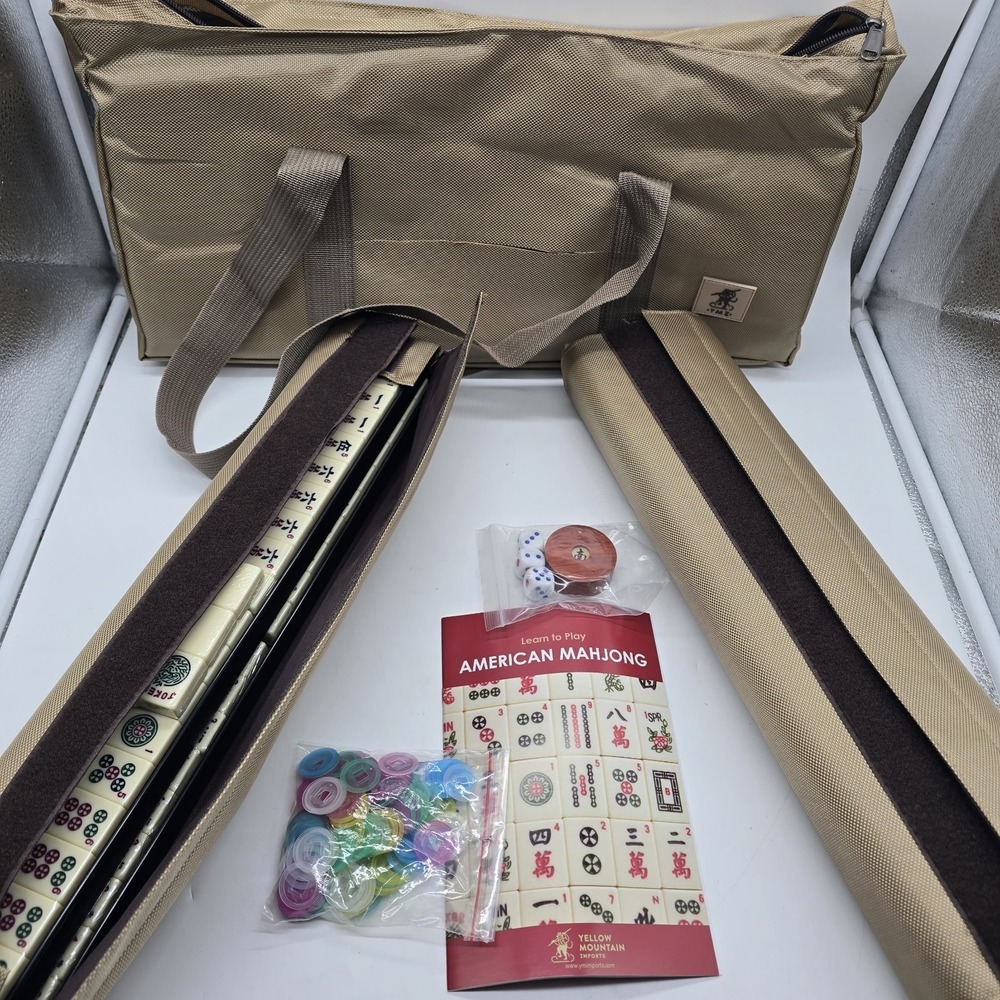 Yellow Mountain American Mahjong Set – 166 Tiles – Brown Soft Case - Picture 3 of 8